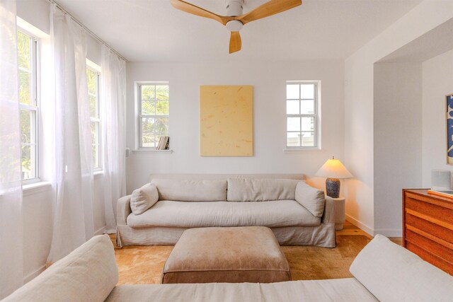 105 Serenity Bay Blvd, Saint Augustine Beach, FL 32080 - living area with a ceiling fan and wood finished floors