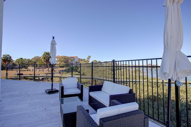 view of patio / terrace with an outdoor living space