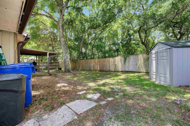 424 Orchis Rd, Saint Augustine, FL 32086 - fenced backyard with a storage shed
