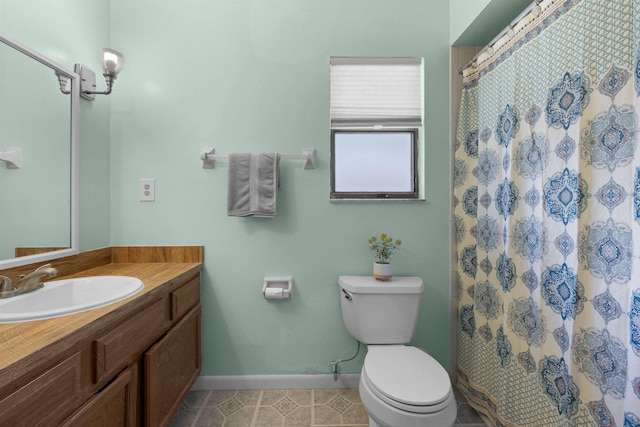 424 Orchis Rd, Saint Augustine, FL 32086 - bathroom with vanity, curtained shower, and tile patterned floors