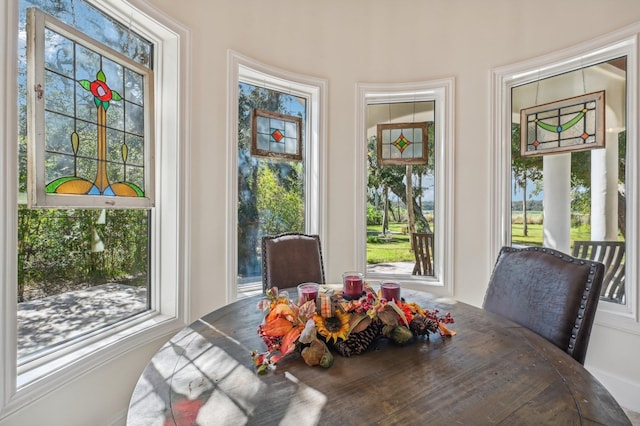 dining area with plenty of natural light