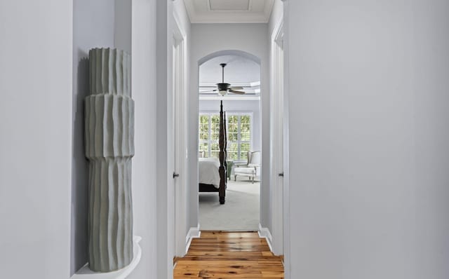 hallway featuring hardwood / wood-style floors