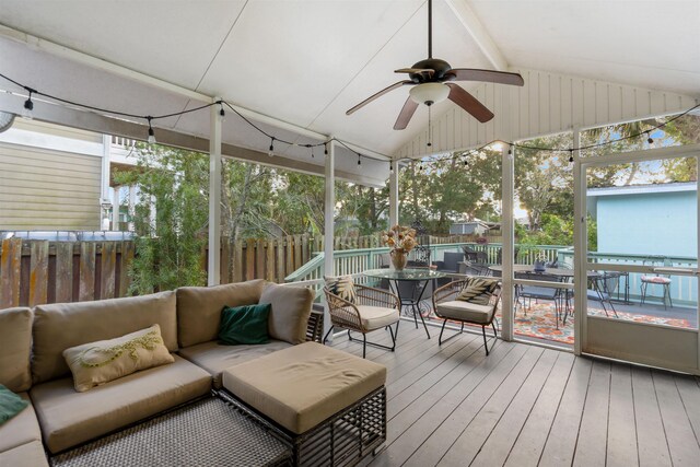 162 Martin Luther King Ave, Saint Augustine, FL 32084 - sunroom / solarium with outdoor dining space, an outdoor living space, and a ceiling fan