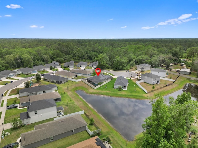 196 Sawmill Forest Ct, Saint Augustine, FL 32086 - aerial overview of property's location with a heavily wooded area, a nearby body of water, and nearby suburban area