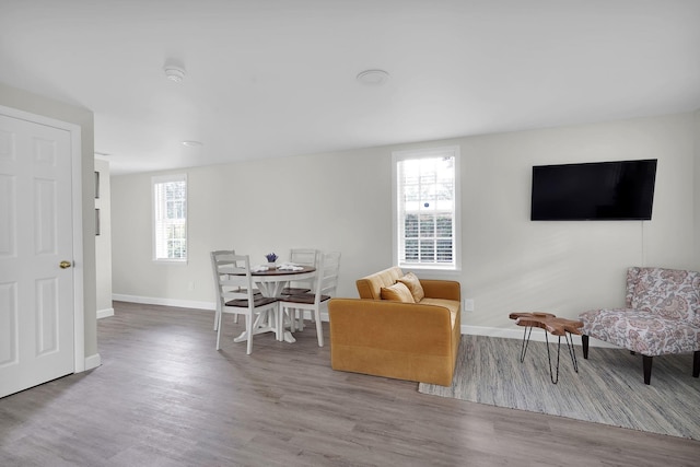 sitting room featuring hardwood / wood-style flooring