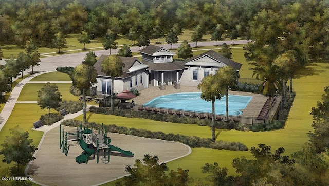 201 Blue Creek Way, Saint Augustine, FL 32086 - drone / aerial view of a pool area