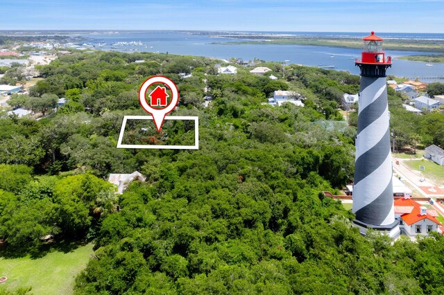 26 Ponce De Leon Ave, Saint Augustine, FL 32080 - drone / aerial view of a large body of water and a heavily wooded area