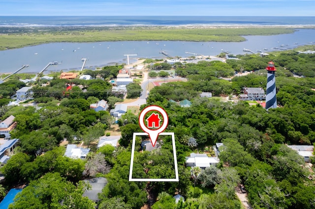 26 Ponce De Leon Ave, Saint Augustine, FL 32080 - aerial view of property's location featuring a large body of water and property parcel outlined