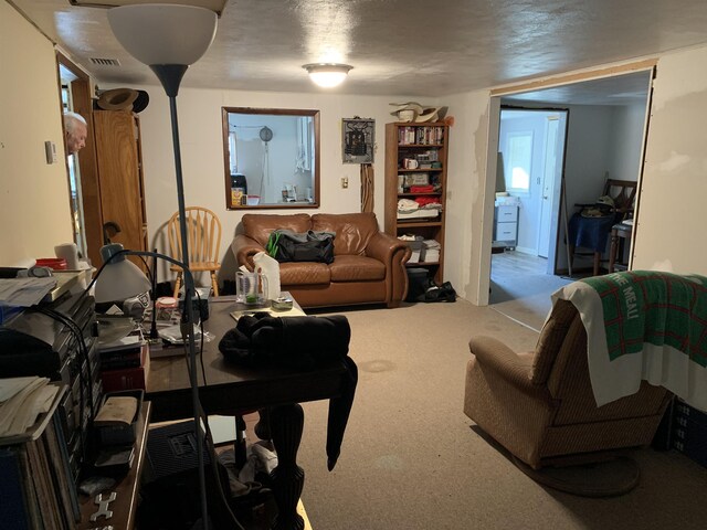 living room with carpet floors