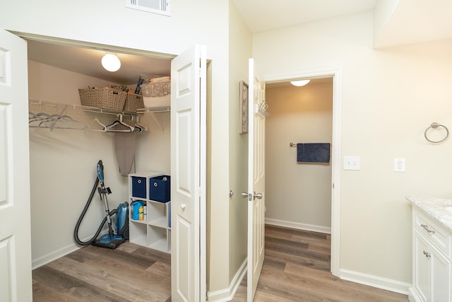 spacious closet with wood-type flooring