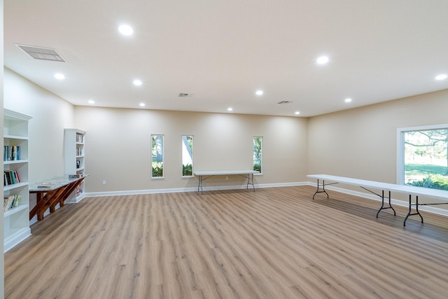 miscellaneous room with light wood-type flooring