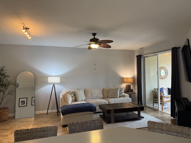 1804 Prestwick Pl Unit 1804, Saint Augustine, FL 32086 - living room featuring baseboards and a ceiling fan