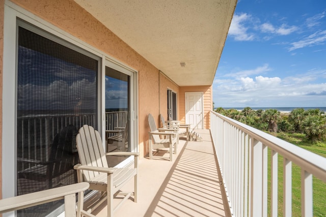 balcony with a water view