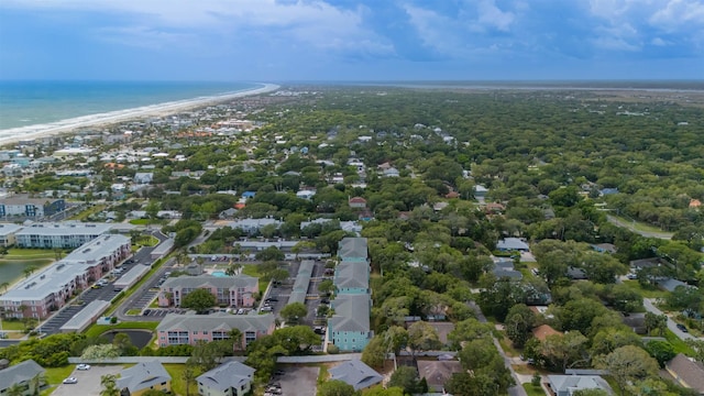 drone / aerial view with a view of the beach and a water view