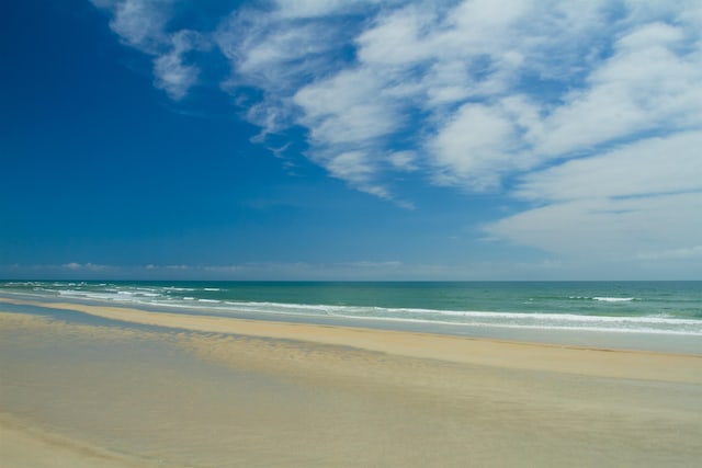 water view with a view of the beach