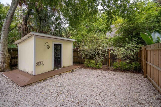 15 Rohde Ave, Saint Augustine, FL 32084 - view of shed featuring a fenced backyard