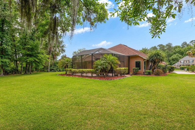 1300 Paradise Pond Rd, Saint Augustine, FL 32092 - view of grassy yard with a lanai