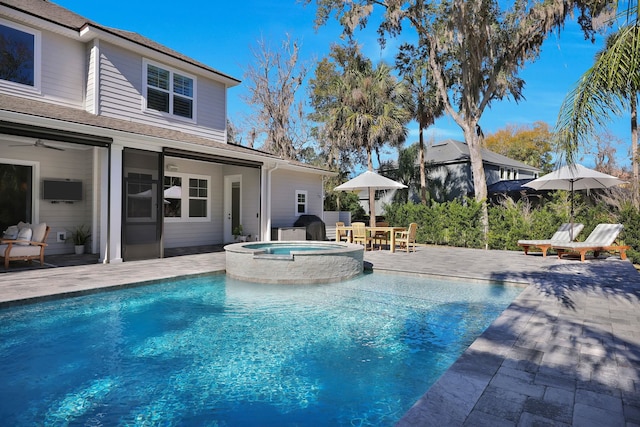 200 Manuel Ct, Saint Augustine, FL 32095 - view of pool featuring a patio and a pool with connected hot tub