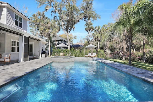 200 Manuel Ct, Saint Augustine, FL 32095 - view of pool with a patio and a pool with connected hot tub