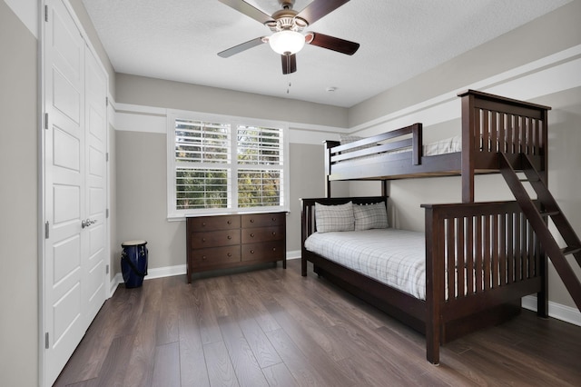 200 Manuel Ct, Saint Augustine, FL 32095 - bedroom with a textured ceiling, baseboards, and wood finished floors