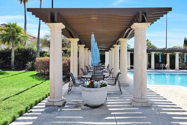 200 Manuel Ct, Saint Augustine, FL 32095 - view of patio / terrace with an outdoor pool and a pergola