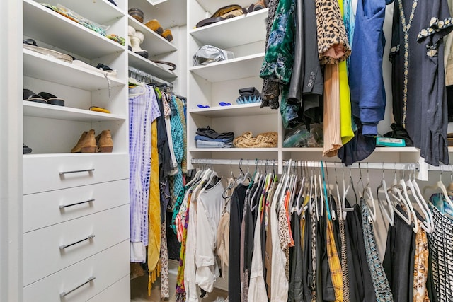 view of walk in closet