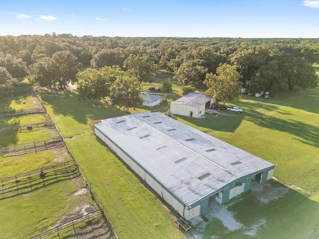 aerial view featuring a rural view