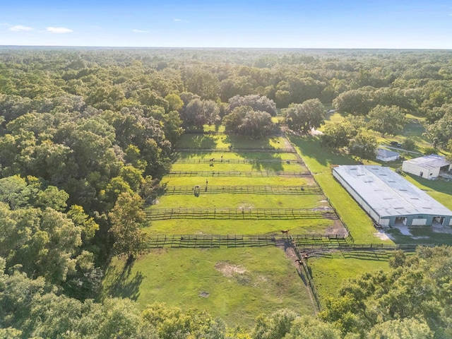 bird's eye view with a rural view