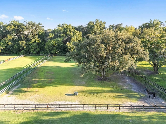 aerial view featuring a rural view