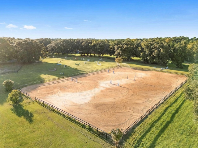 bird's eye view with a rural view