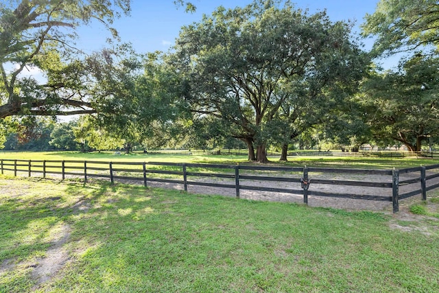 view of yard with a rural view