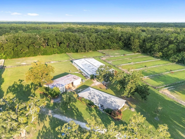 aerial view with a rural view