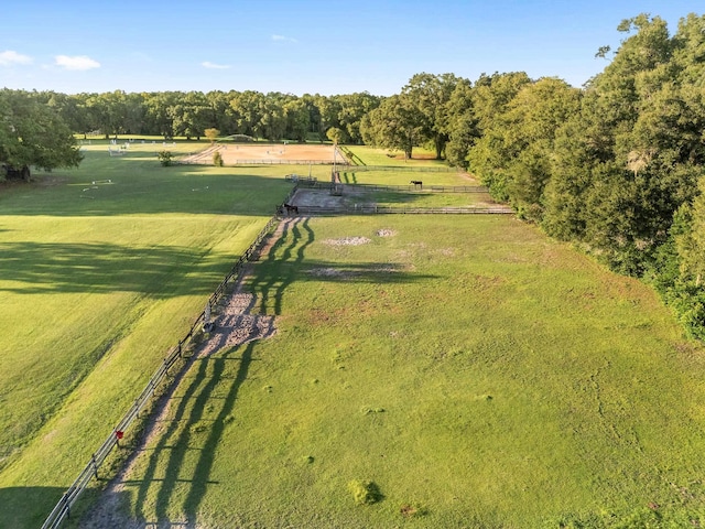 drone / aerial view featuring a rural view