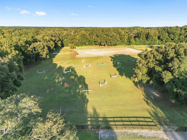 aerial view featuring a rural view