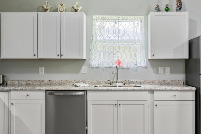 kitchen featuring white cabinetry, sink, and stainless steel appliances