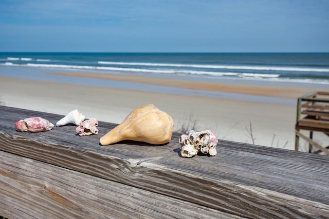 exterior details with a view of the beach