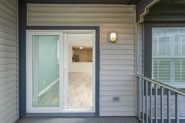 view of doorway to property