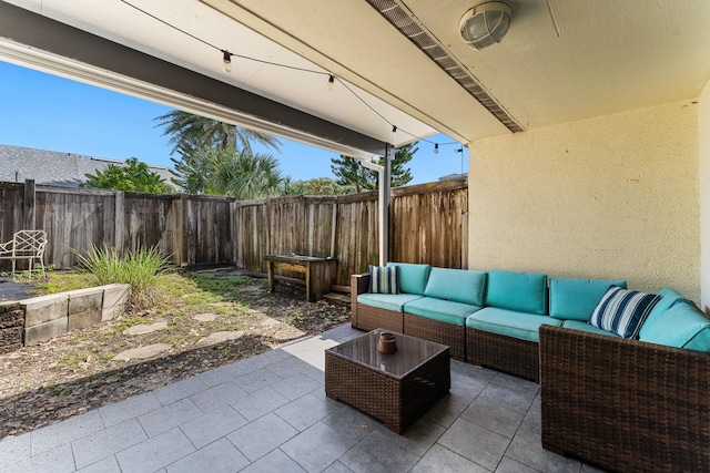 4502 Sandcastle Cir, Saint Augustine, FL 32084 - fenced backyard featuring outdoor lounge area and a patio