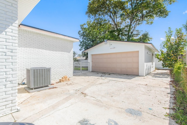 garage featuring central air condition unit