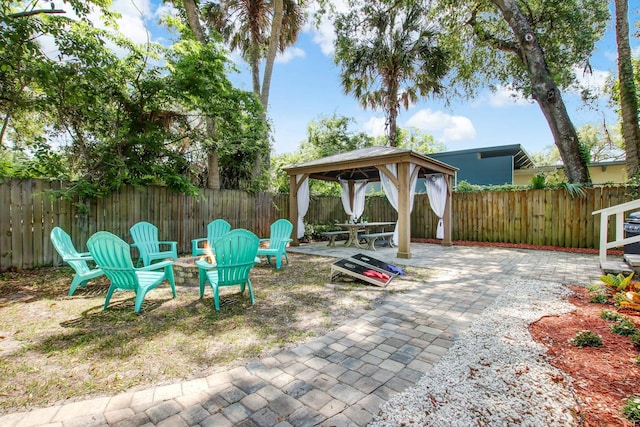 view of patio with a gazebo