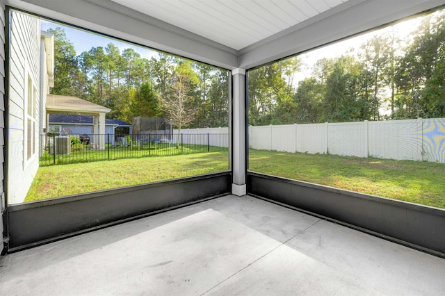 view of unfurnished sunroom