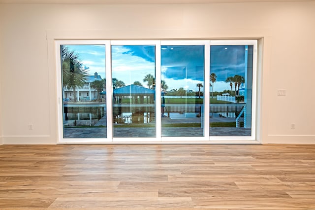 interior space with light hardwood / wood-style flooring