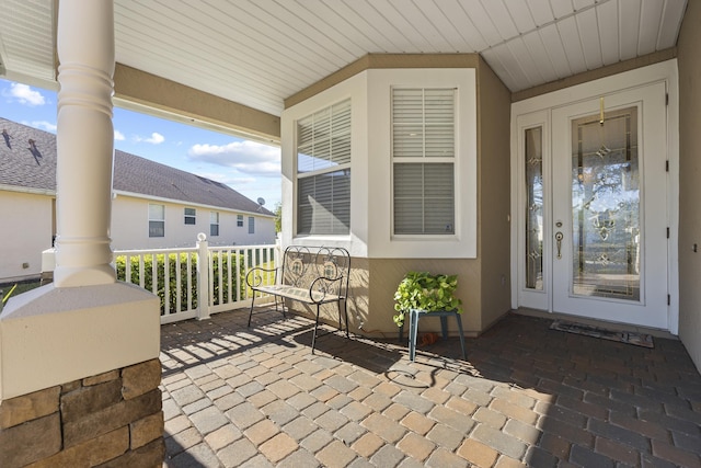 view of patio featuring covered porch