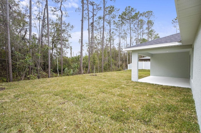 view of yard featuring a patio