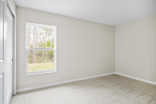 spare room with light colored carpet