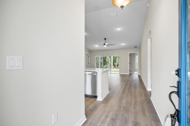 hallway featuring light hardwood / wood-style floors