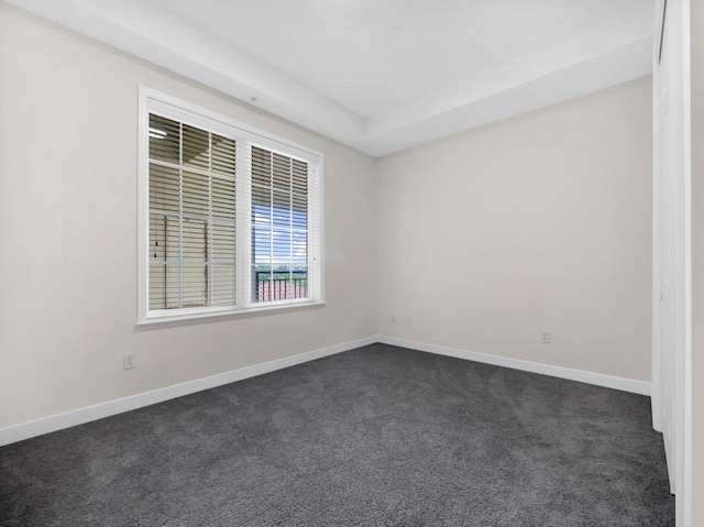 150 Pantano Cay Blvd Unit 2303, Saint Augustine, FL 32080 - empty room with dark colored carpet, baseboards, and a tray ceiling
