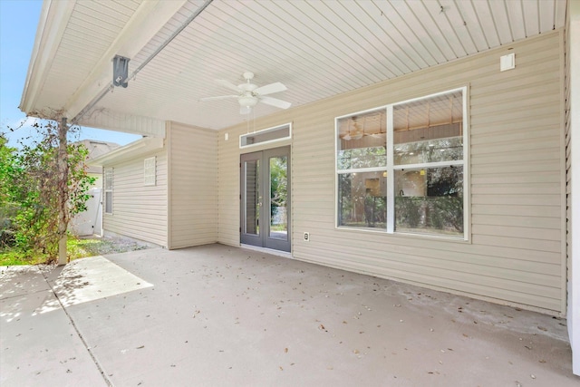 view of patio / terrace with ceiling fan