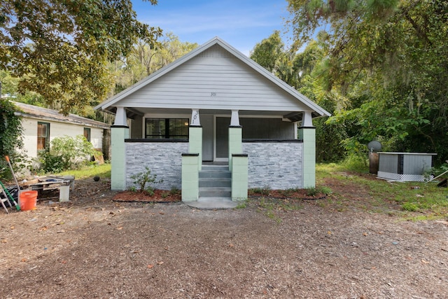 view of front of home with a porch