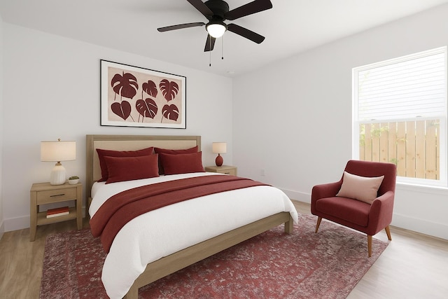 461 S Woodlawn St, Saint Augustine, FL 32084 - bedroom with wood finished floors and ceiling fan